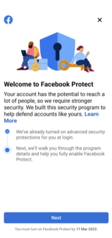 Hướng dẫn bật tính năng Facebook Protect 