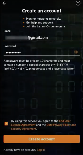 Điền địa chỉ email của bạn, chọn mật khẩu