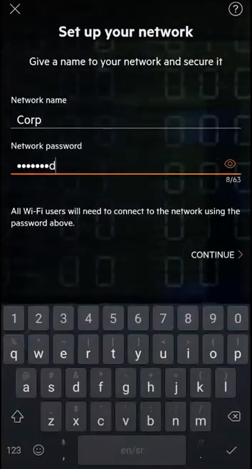 Nhập tên mạng không dây của bạn và đặt mật khẩu